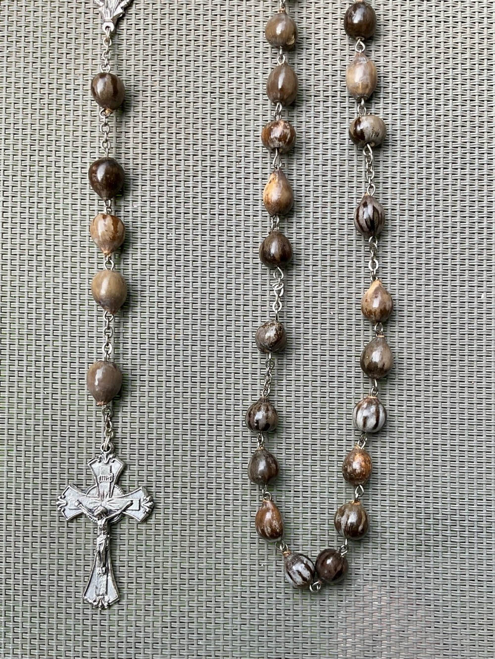 Unique Large 24” Job’s Tears Seed Bead Rosary Incredible Colors Sustainable